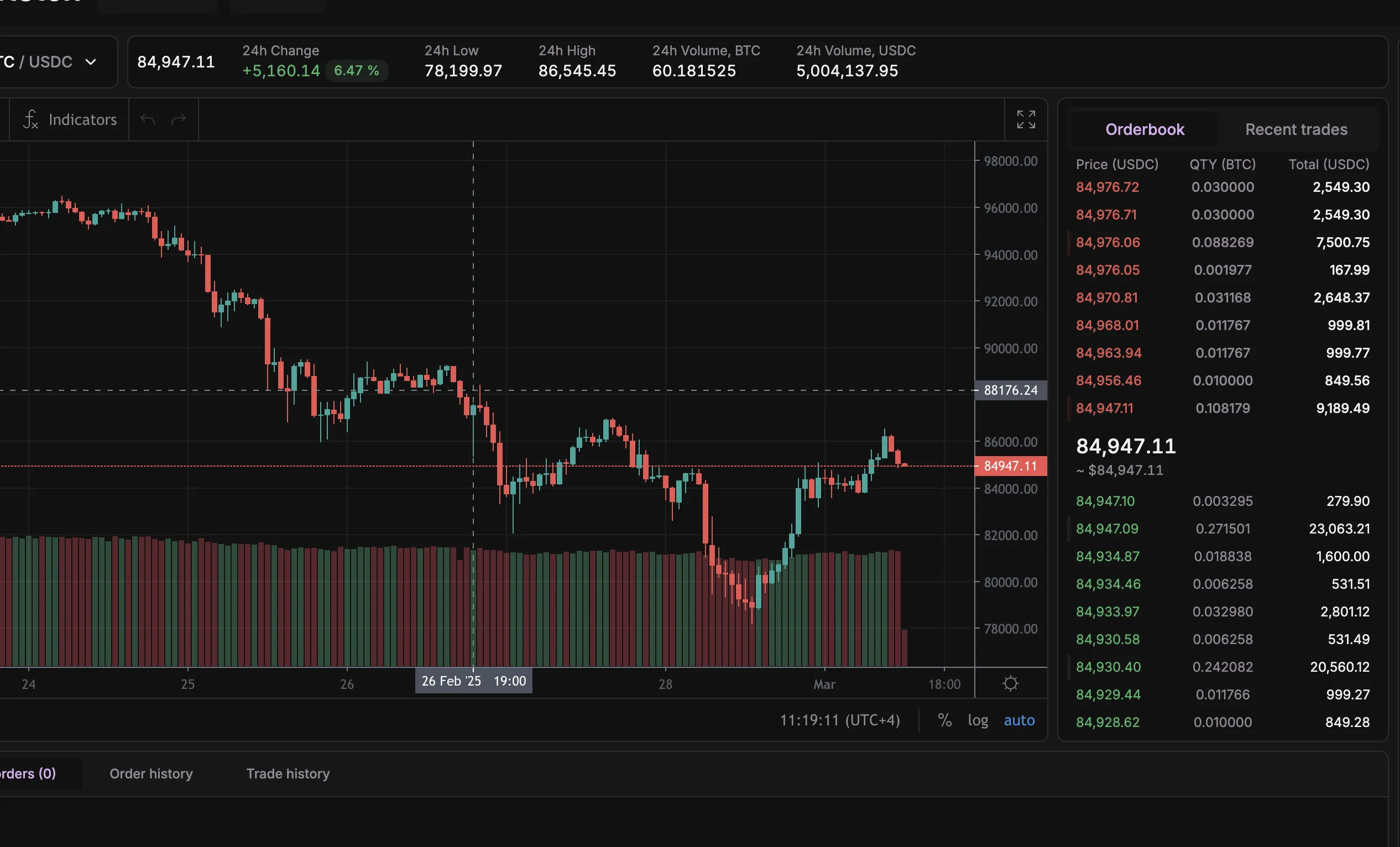 Screenshot of Bitsten exchange project showing the interface Oleksii worked on